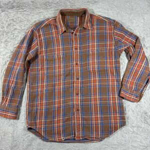 Vintage St. John's Bay Flannel Button Down Shirt L Tall Plaid Lumberjack Cabin